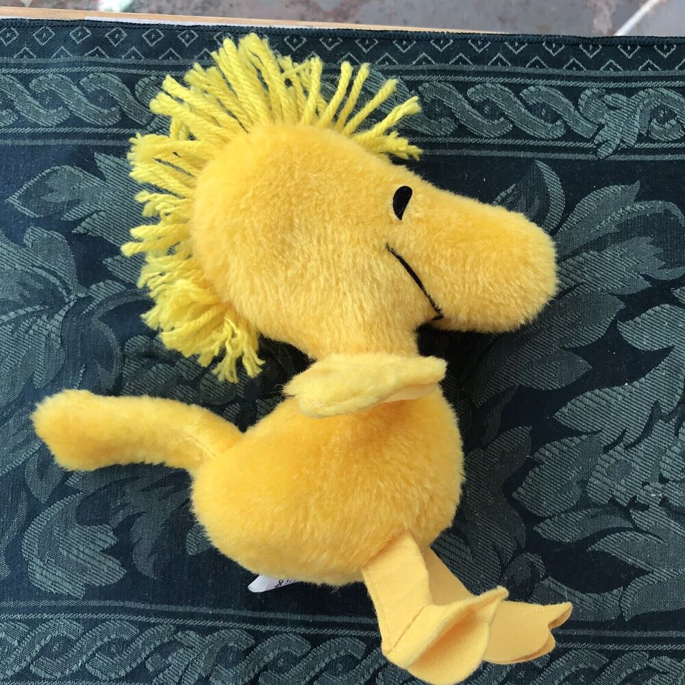 Peanuts Woodstock 10" Plush 1965 1972 Snoopy Yellow Bird Knickerbocker Toy Vtg